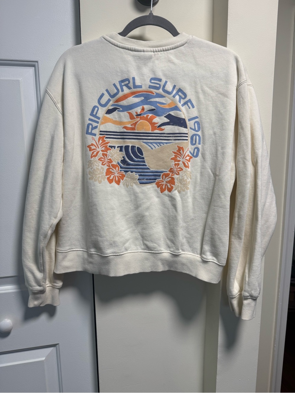 Rip Curl Cream Off-White Crewneck Sweatshirt - Picture 3 of 5